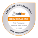 softfair Auszeichnung: PHV Premium+ Kategorie Single mit Kind Hervorragend